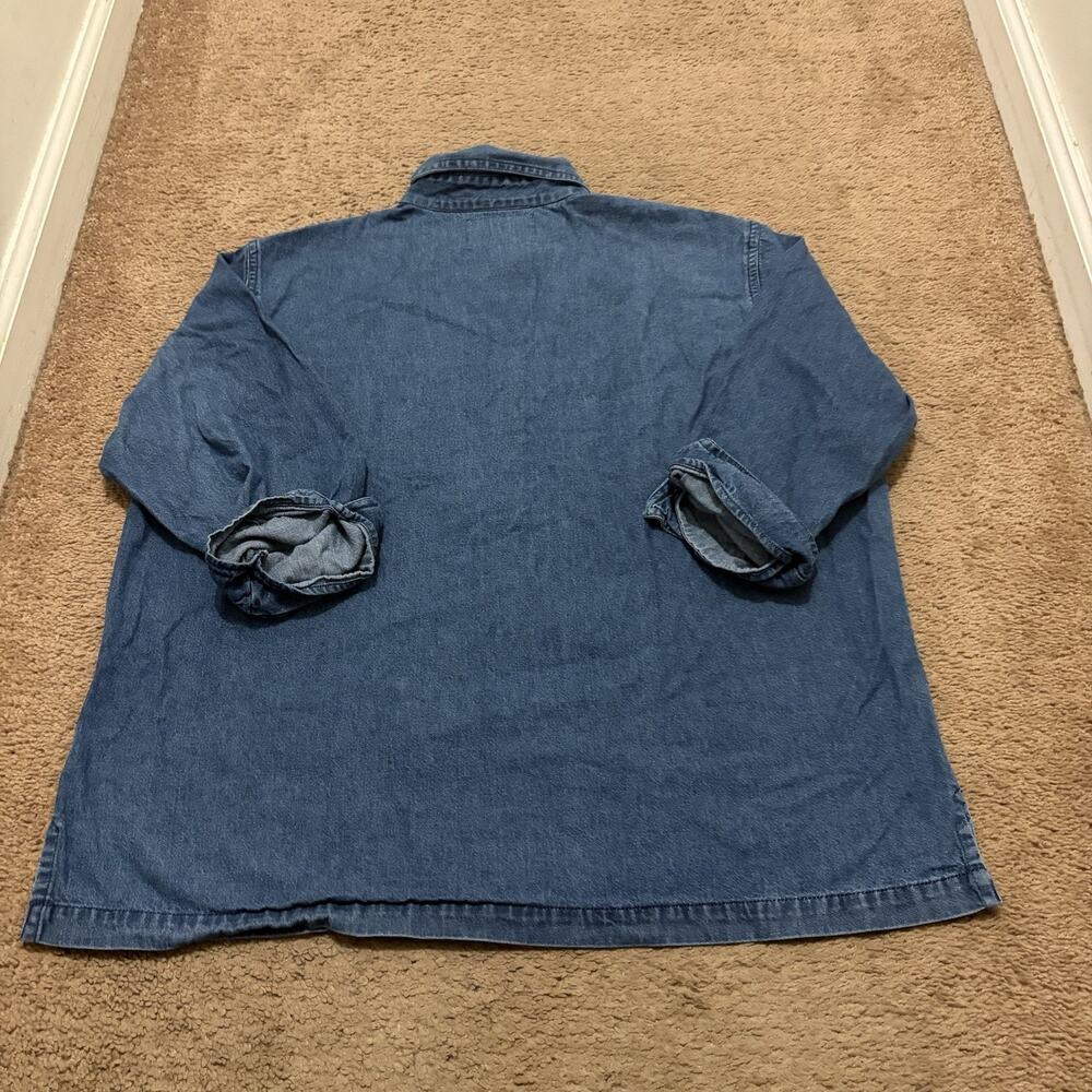 Tantrums Halloween Denim 3/4 Sleeve Size 2X Trick Or Treat Ghosts Vintage - Picture 8 of 8